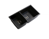 Black Granite -  Quartz stone kitchen Sink double bowls with square plugs